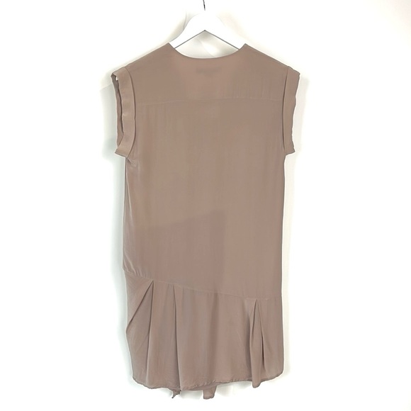 AllSaints Roka Rose Pink Silk-Blend Asymmetrical Dress - Picture 3 of 11